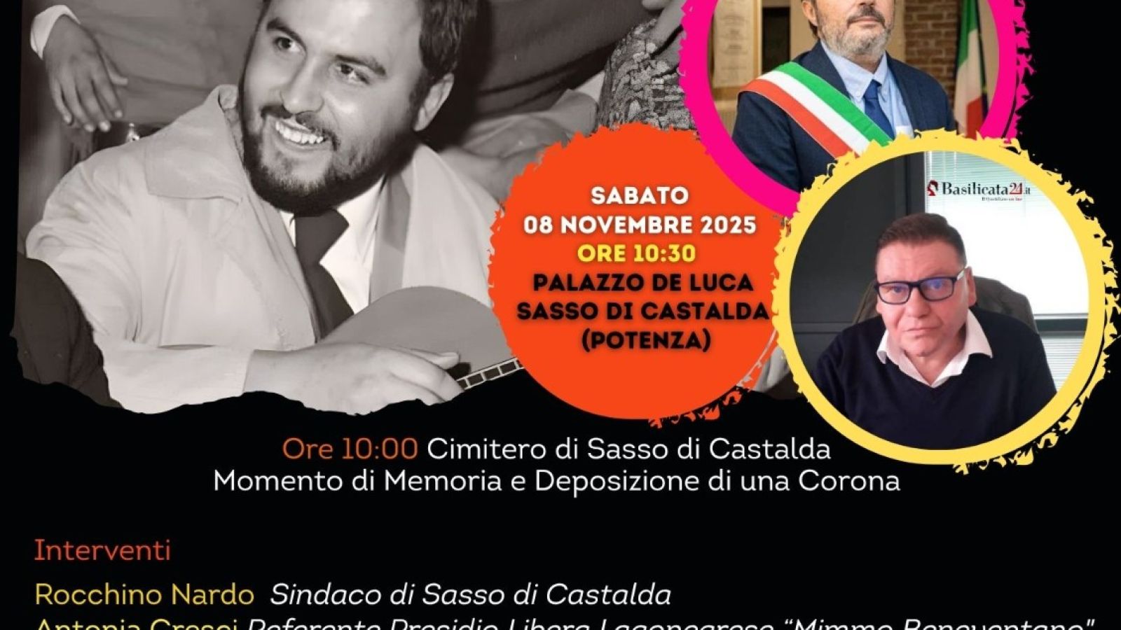 RICONOSCIMENTO ''MIMMO BENEVENTANO'': SABATO 8 NOVEMBRE LA XVII EDIZIONE A SASSO DI CASTALDA